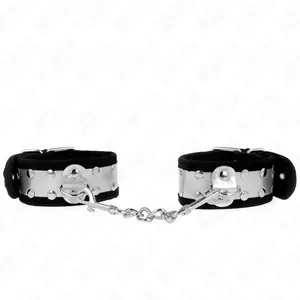 Wrist Restraints KINK Leather Black/Silver 30 x 4 cm