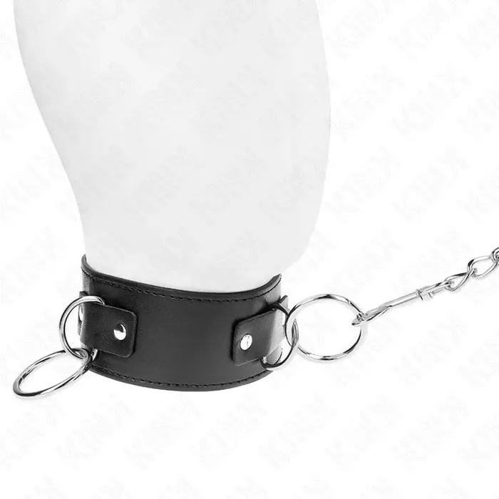 Collar with Leash KINK COLLAR & GAG — 65 cm, 3-ring Photo 2