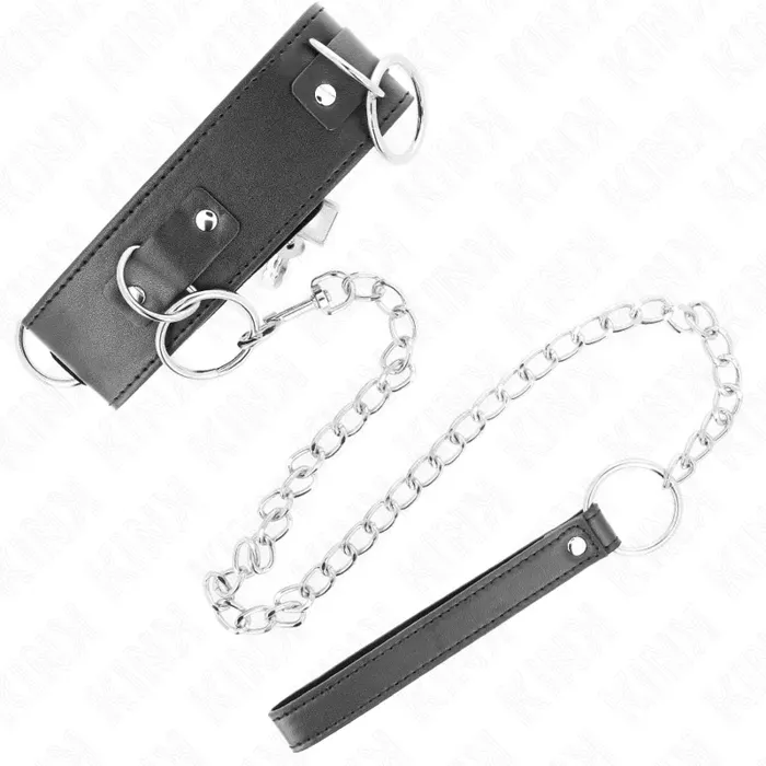 Collar with Leash KINK COLLAR & GAG — 65 cm, 3-ring Photo 4