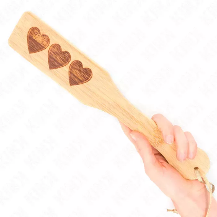 Paddle KINK IMPACT & TOUCH Bamboo Pallet Heart 32x5.5 cm Photo 4