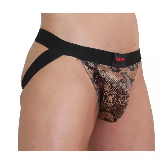 Jock stringi BURN 002 SNAKE BLACK — izmērs L Photo 2