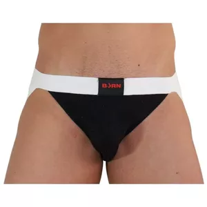 BURN - 004 JOCK SHINY BLACK / WHITE S