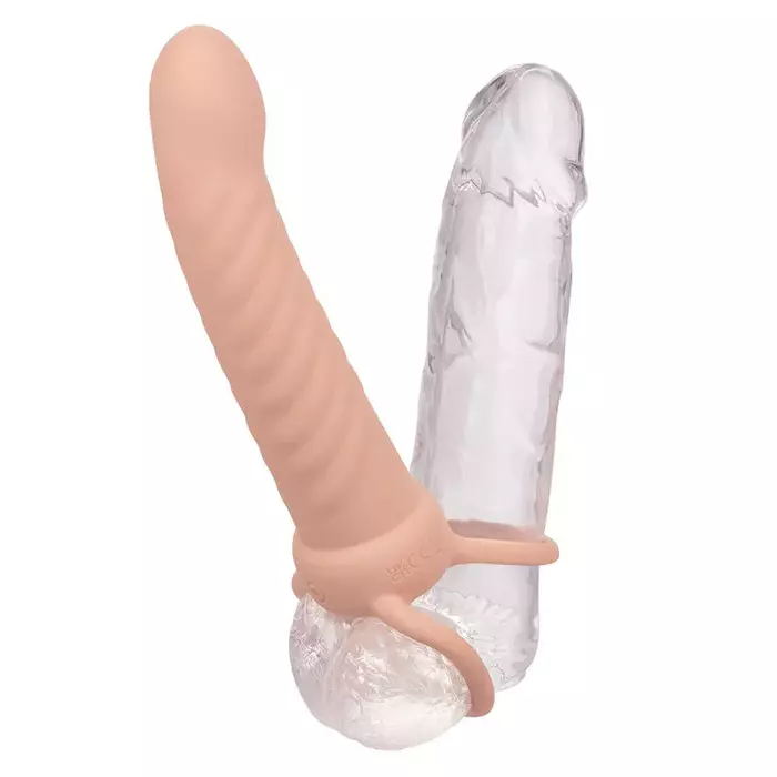 Penis sleeve CalExotics MAXX Ribbed Dual Penetrator Photo 5