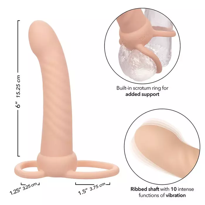 Penis sleeve CalExotics MAXX Ribbed Dual Penetrator Photo 9