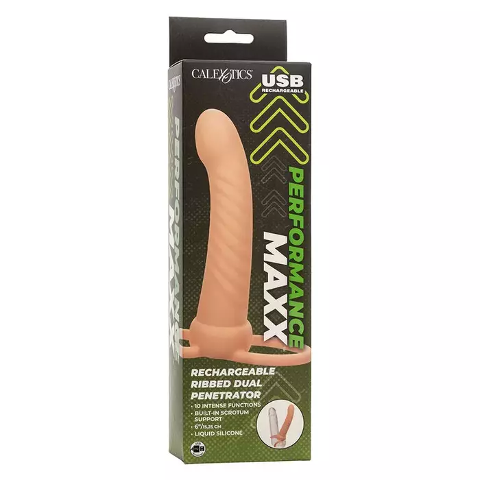 Penis sleeve CalExotics MAXX Ribbed Dual Penetrator Photo 11