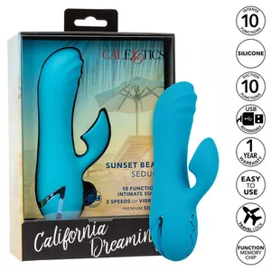 Vibrators un stimulators CalExotics Sunset Beach Seducer, 10 režīmi, zils