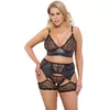 Cottelli Collection 3-piece set 3XL — bra, crotchless panty, garter Photo 2