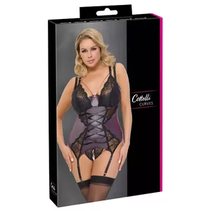 Lingerie basque Cottelli Collection Basque 95F/2XL, black, size 2XL, lace detailing