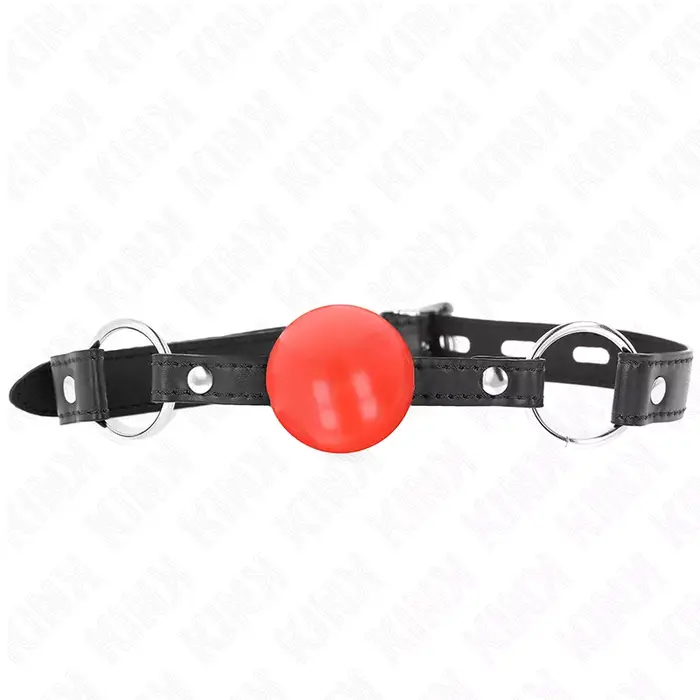 Gag KINK COLLAR & GAG Red TPE 4 cm ball Photo 3