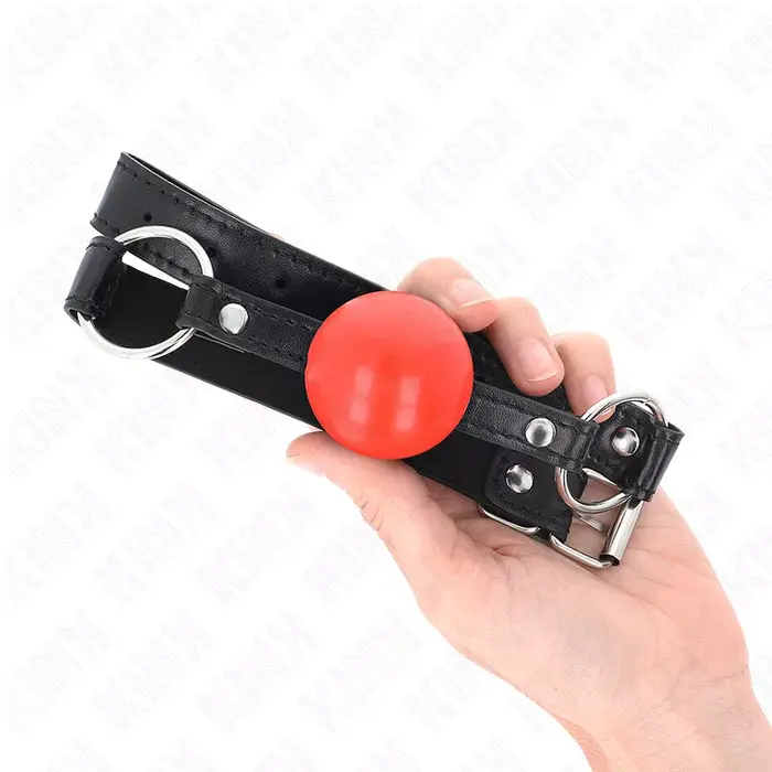 Gag KINK COLLAR & GAG Red TPE 4 cm ball Photo 4