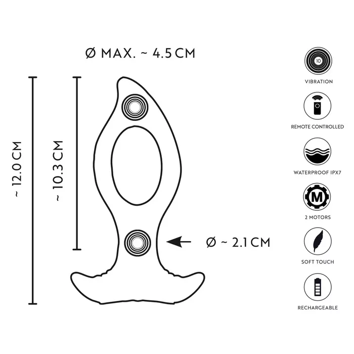 Anālais plug ANOS RC ar caurumu — modelis 54037660000 Photo 15