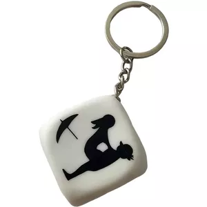 DIABLO PICANTE - WHITE DICE KEYCHAIN WITH POSES