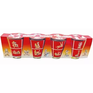 Stikla šotu komplekts diablopicante DIABLO PICANTE — 4 Kamasutra šoti, 4 daļu caurspīdīgi liekti stikla glāzītes
