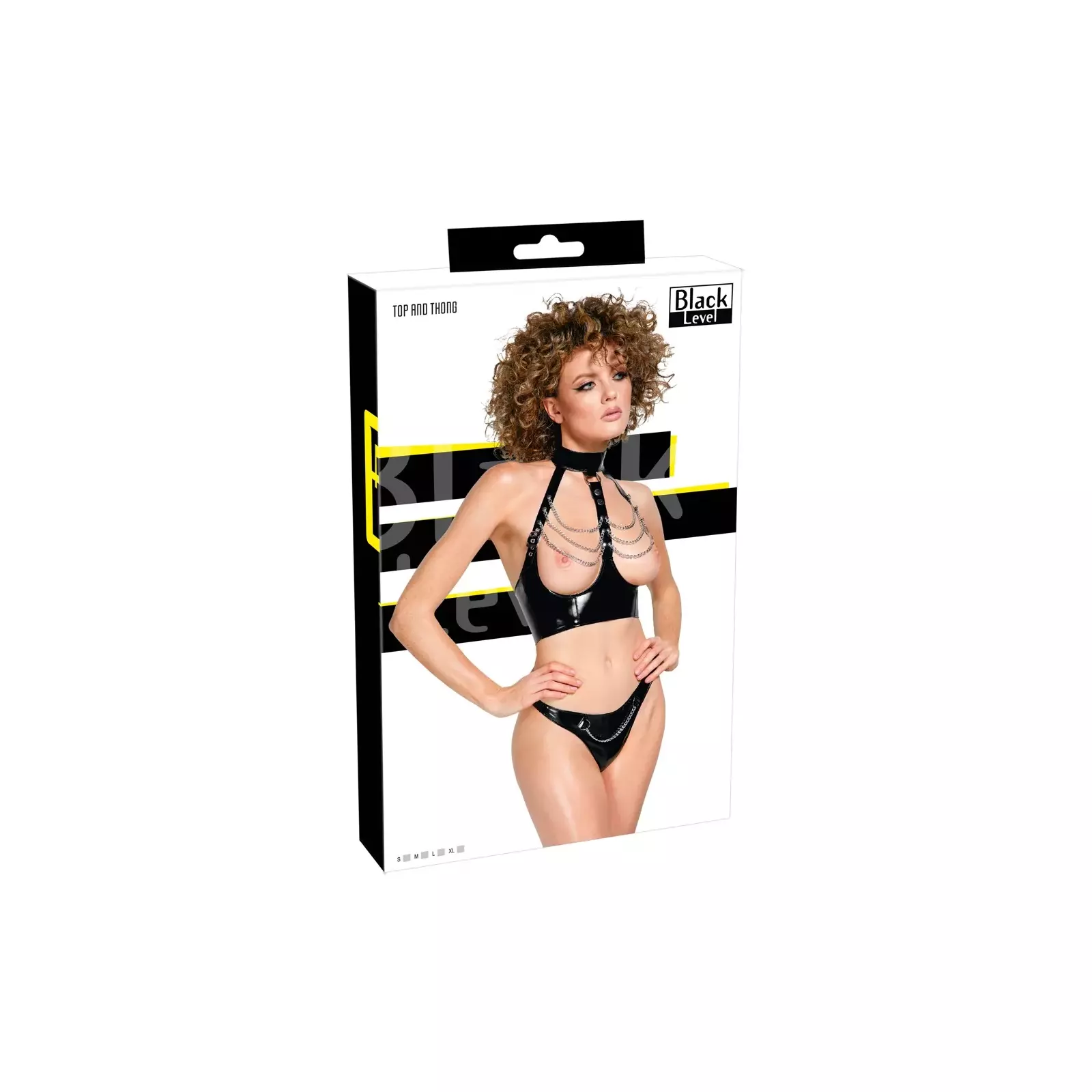 Нижнее белье Black Level S Vinyl Top Set Chains Photo 1