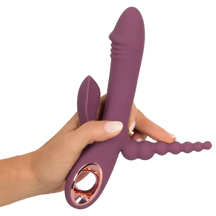 Вибратор You2Toys Slim Triple Plum — силикон, тройная стимуляция Photo 9