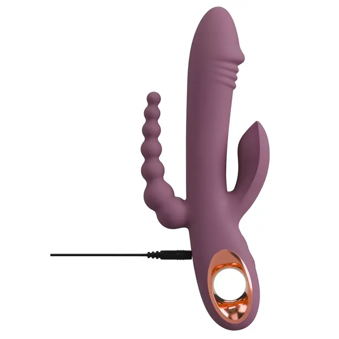 Вибратор You2Toys Slim Triple Plum — силикон, тройная стимуляция Photo 10