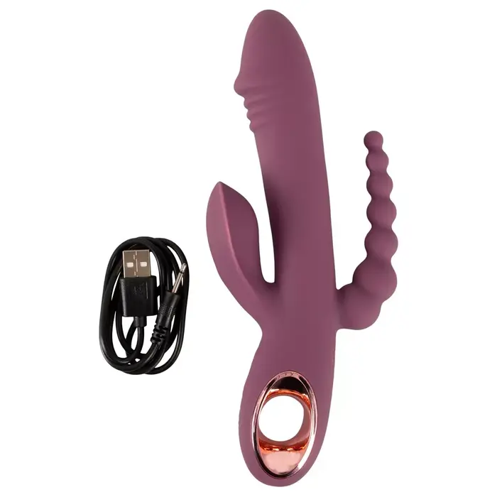 Вибратор You2Toys Slim Triple Plum — силикон, тройная стимуляция Photo 11