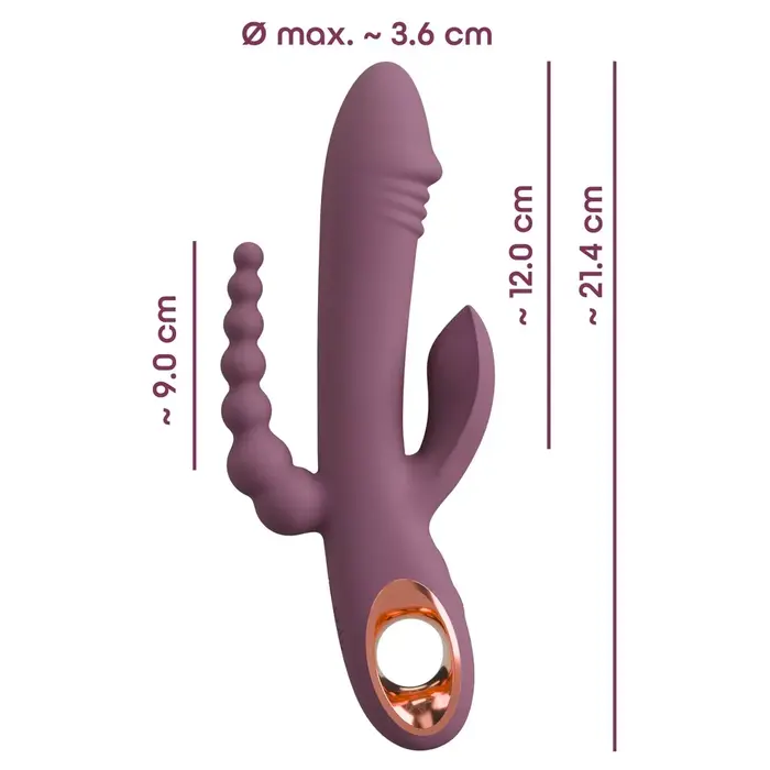 Вибратор You2Toys Slim Triple Plum — силикон, тройная стимуляция Photo 12