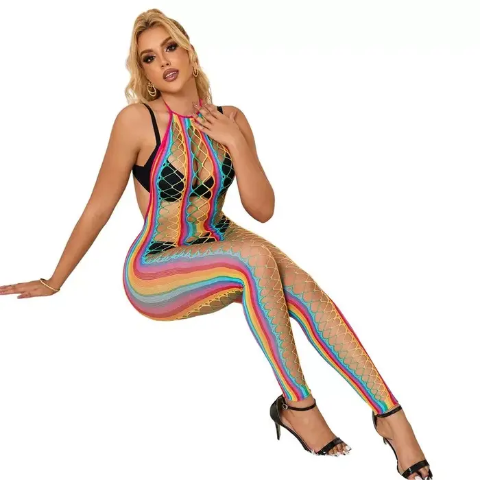 Бодистокинг SUBBLIME Rainbow Mesh Halter XS–M Photo 5