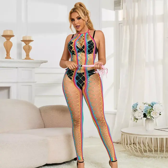 Бодистокинг SUBBLIME Rainbow Mesh Halter XS–M Photo 8