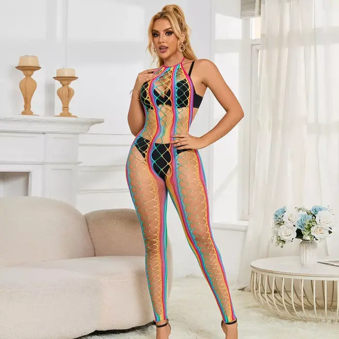 Бодистокинг SUBBLIME Rainbow Mesh Halter XS–M Photo 10