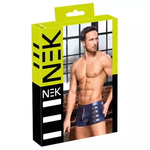 Мужские трусы-слип NEK M. Pants XL — матовый металлический синий, подкладка с молнией, заклёпанные ремешки, вставки powernet, размер XL
