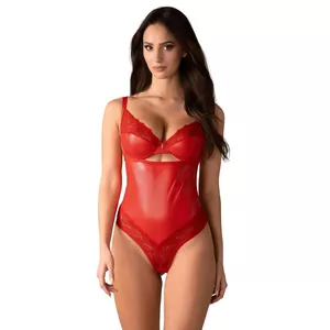 Body OBSESSIVE Aliosa L/XL — black stretchy fabric with lace, underwired cups, adjustable straps and crotch hook
