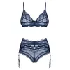 Apakšveļas komplekts OBSESSIVE Nightly Blue — krūšturis, josta, tanga Photo 5