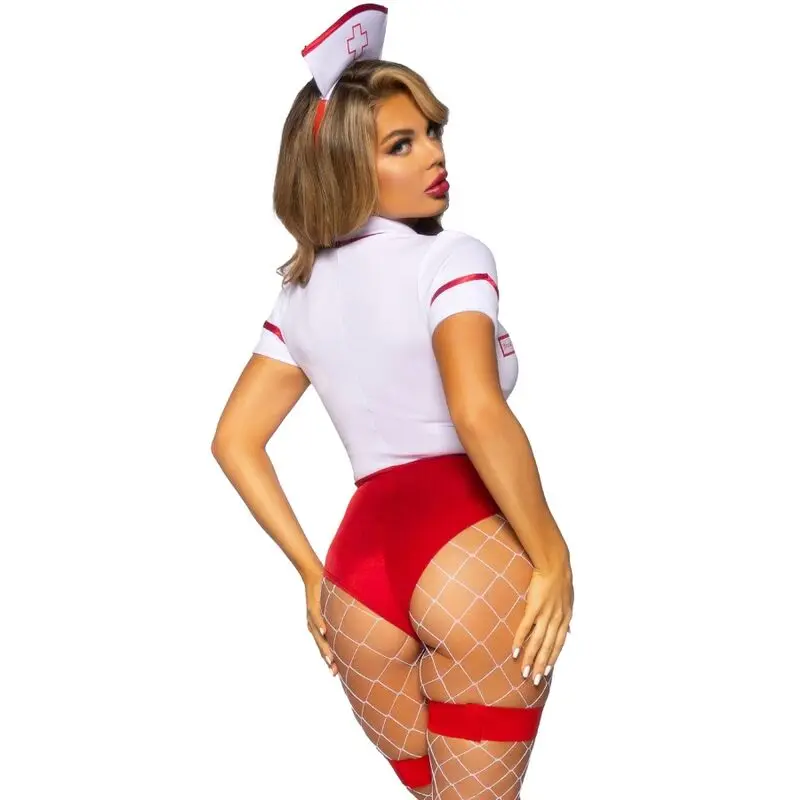 LEG AVENUE Sexy Nurse kostīms sarkani‑balts S Photo 10