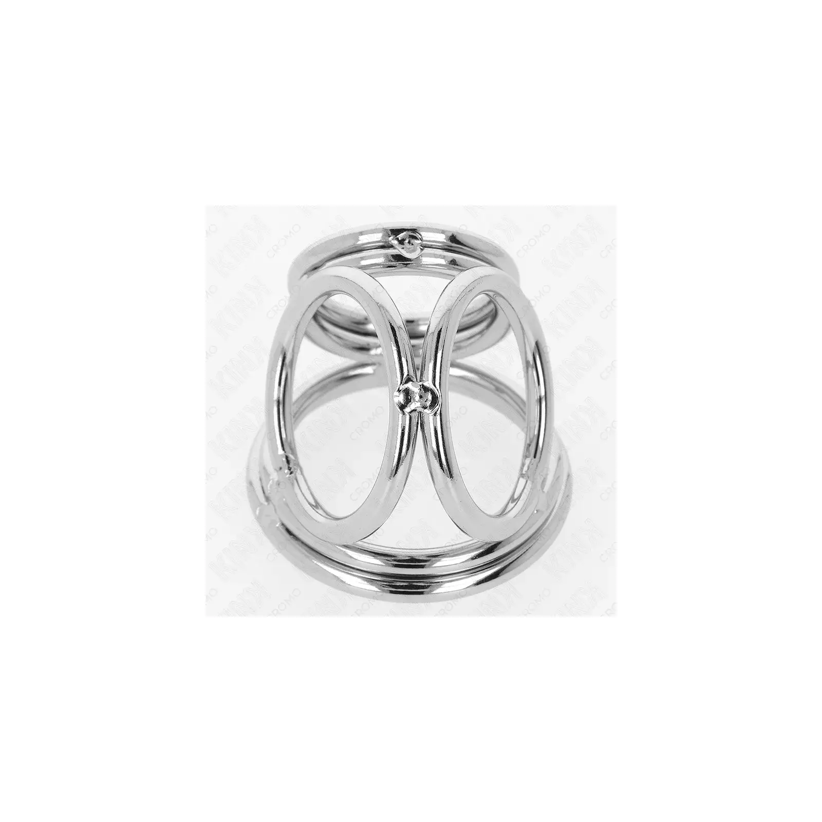 KINK Triple Chrome Metal Penis Ring Model 1 Photo 5