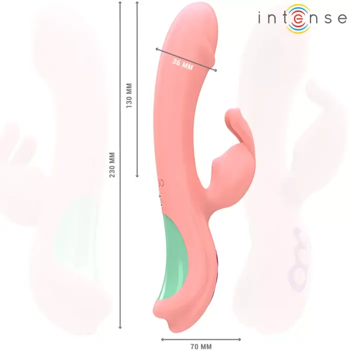 Vibrators INTENSE Rachel Rabbit — dubulta stimulācija, 5 režīmi Photo 6