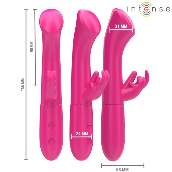 Trusīti-vibrators INTENSE Julieta — silikons, 18,6 cm Photo 2
