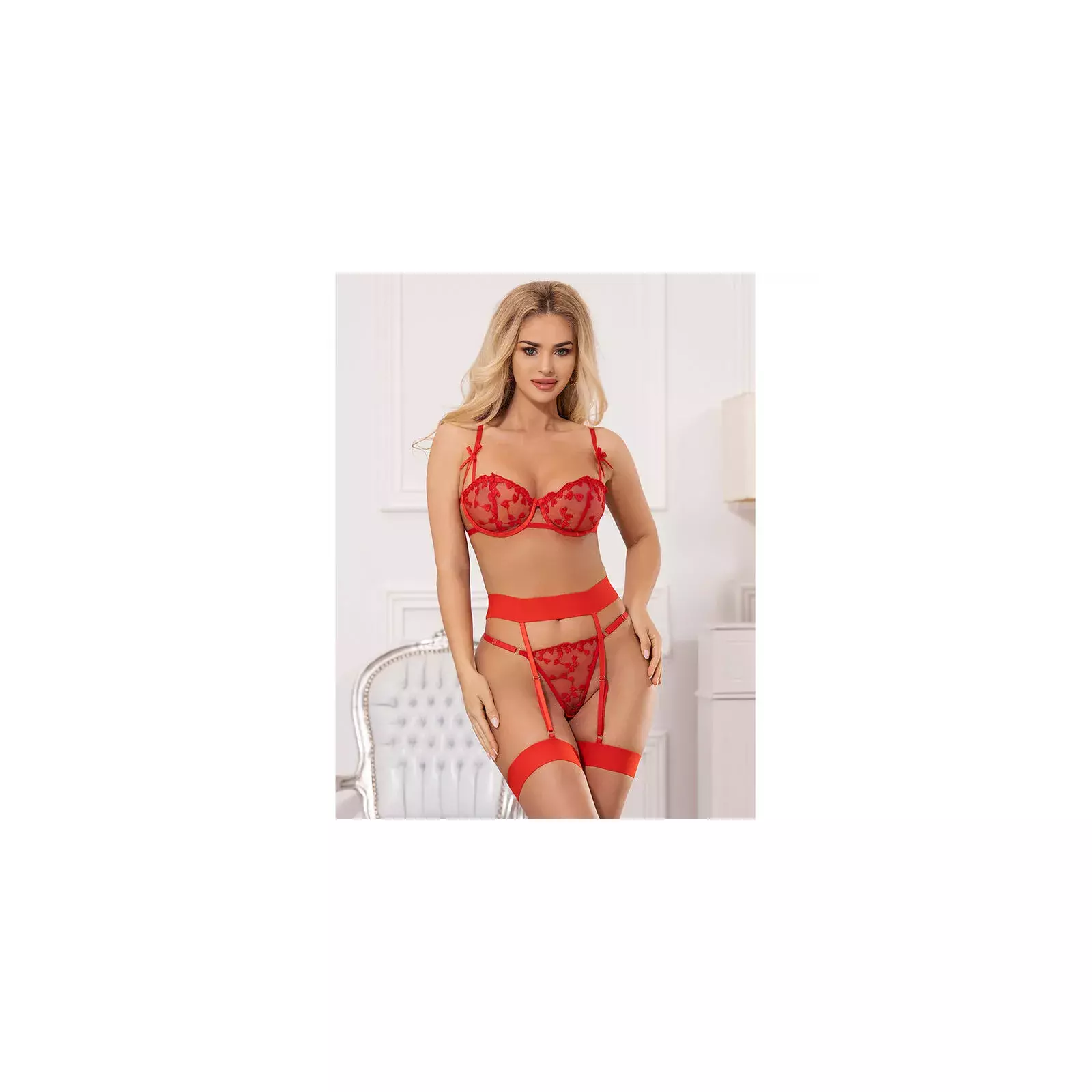 Sirds prints krūšturis un tanga, SUBBLIME - 954321, S/M, sarkans Photo 9