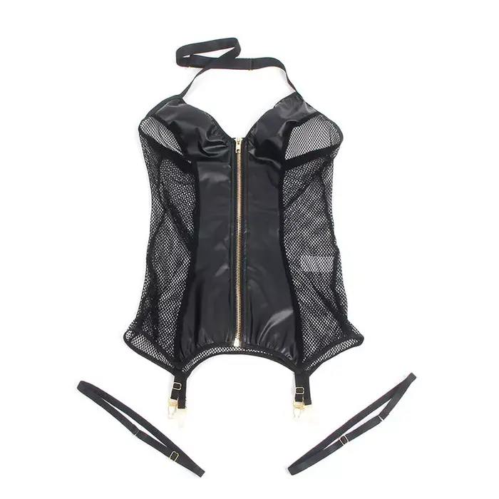 SUBBLIME 954444 Women's Mesh and Leather Dress Photo 6