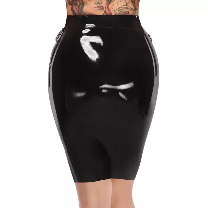 Late X women's latex skirt S — black 0.35 mm Photo 6
