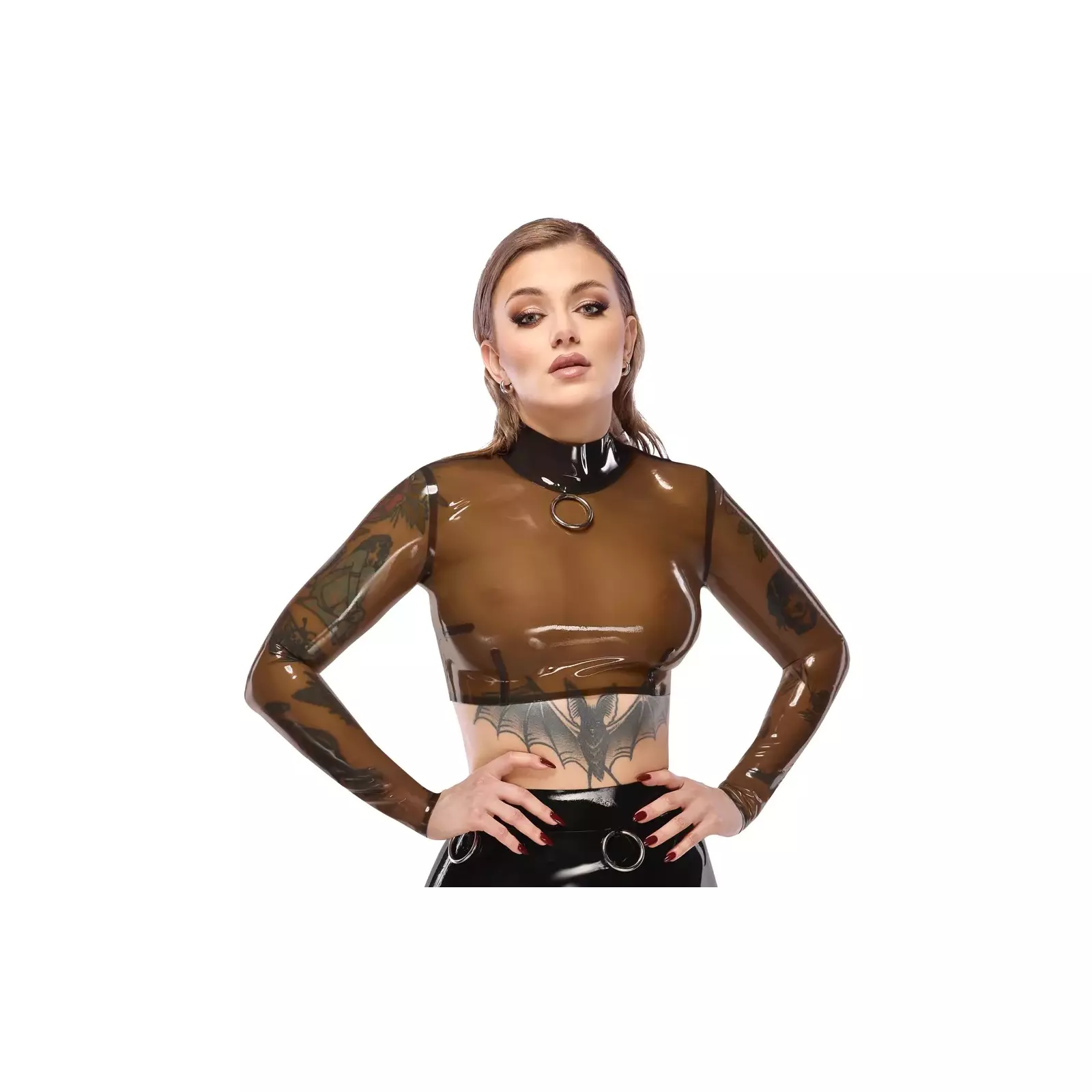 Krekls Latex M, elastīgs materiāls, ērta piegrieztne, melna krāsa Photo 2
