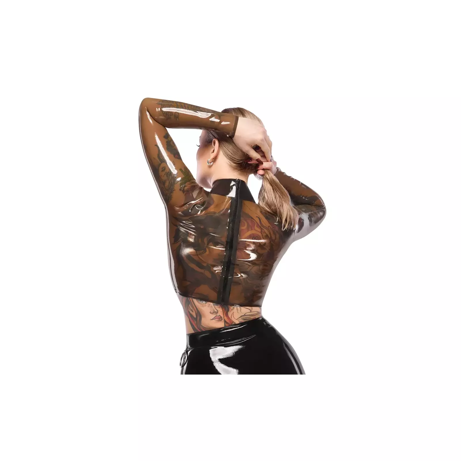 Krekls Latex M, elastīgs materiāls, ērta piegrieztne, melna krāsa Photo 6