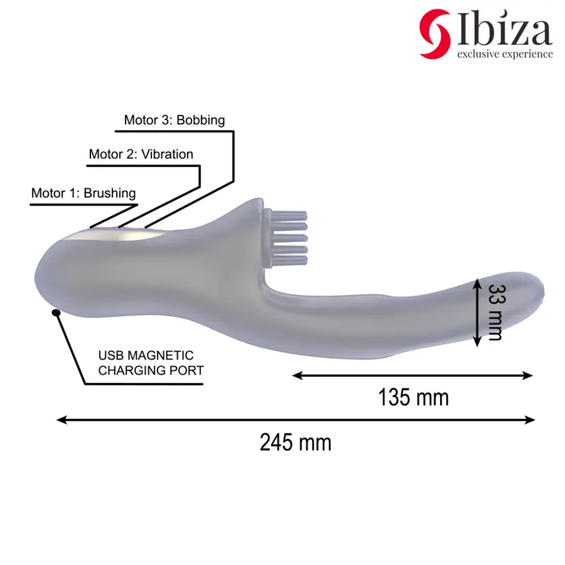 Double Vibrator Pinching Black — IBIZA TECHNOLOGY D-241936 Photo 3
