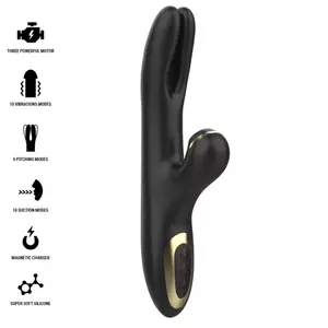 Vibrators IBIZA TECHNOLOGY D-241937 — dubultā skavas konstrukcija, melns