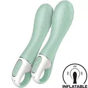 Inflatable G‑spot vibrators SATISFYER Air Pump Vibrator Inflatable G-Spot Mint — silikons, regulējams gaisa sūknis