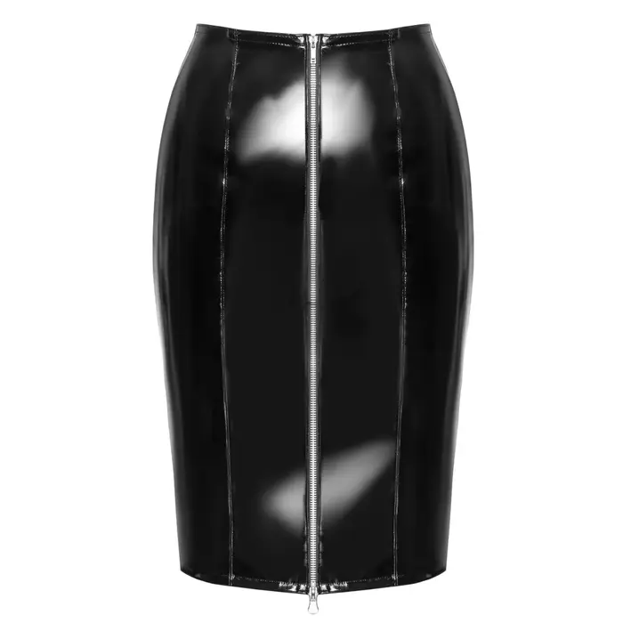 black level Vinyl Skirt Zip black S — vinila, līdz ceļiem Photo 8