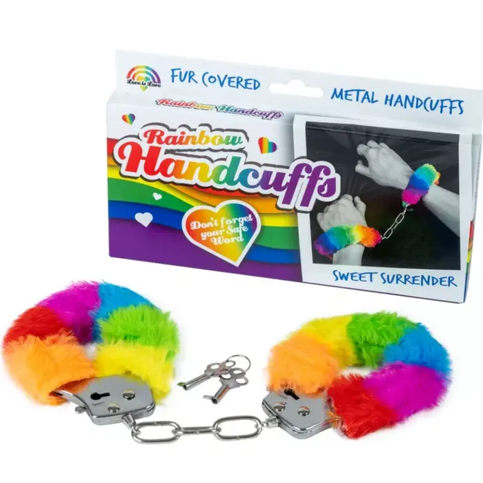 Metal Handcuffs SPENCER & FLETWOOD Rainbow Lined Photo 2