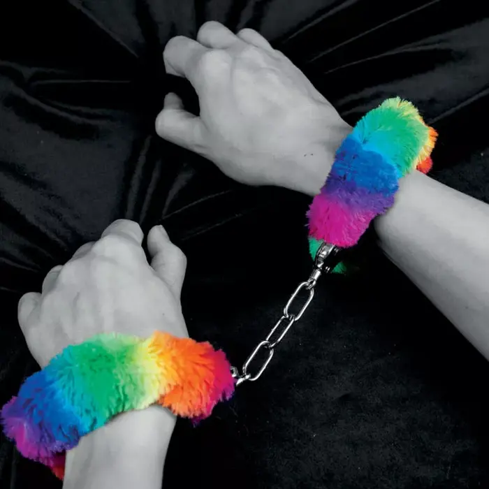 Metal Handcuffs SPENCER & FLETWOOD Rainbow Lined Photo 3