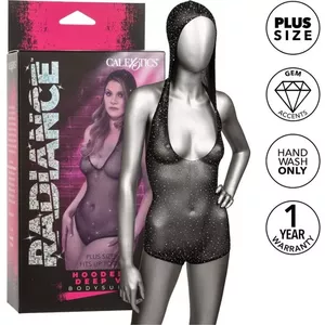 CALEXOTICS RADIANCE HOODED DEEP V BODYSUIT PLUS SIZE D-238360