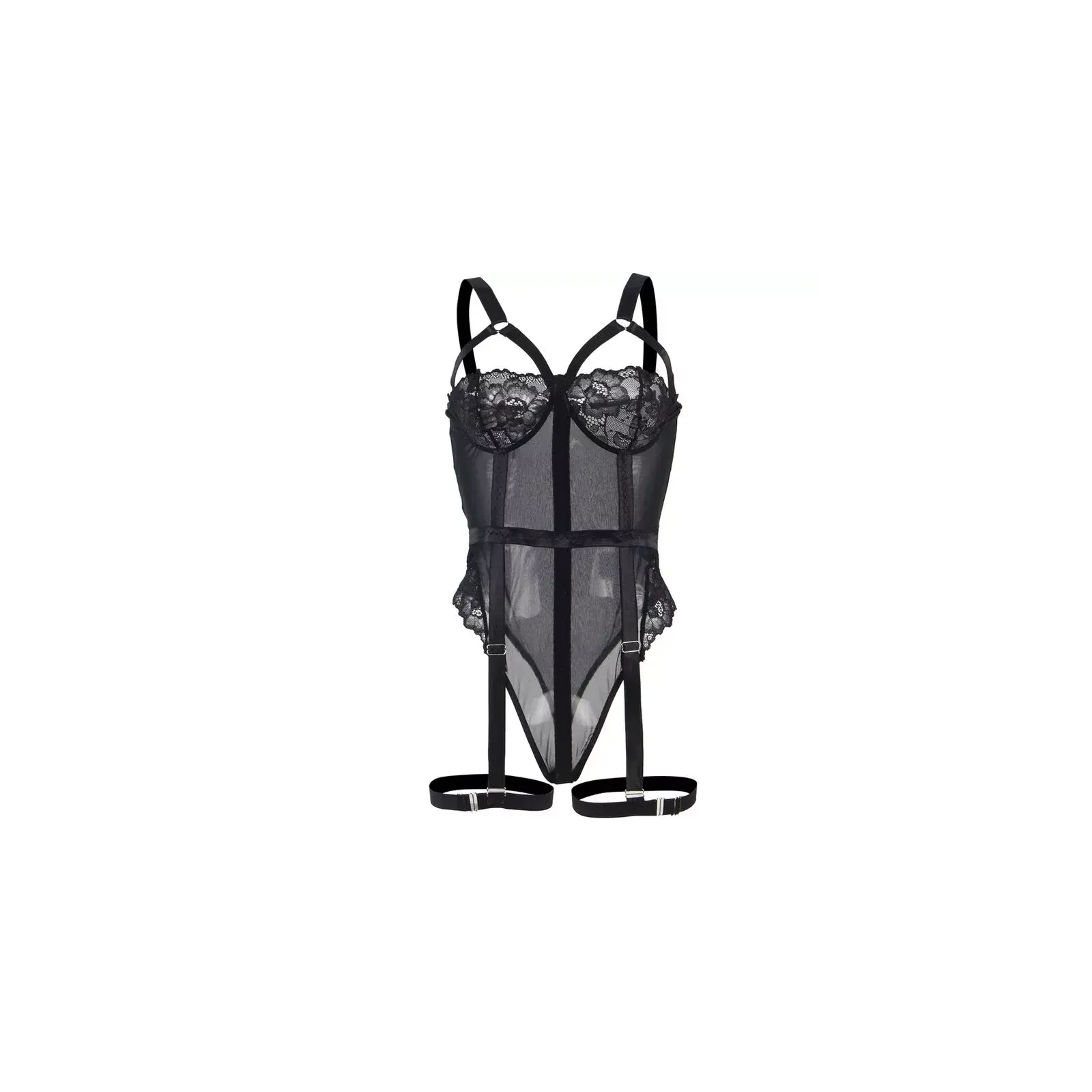 BRUMA SECRET CLÉMENCE TEDDY - Black Lace Teddy Photo 3