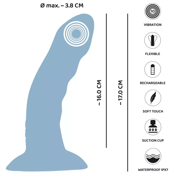 You2Toys Heart Guy Blue vibrators — silikona, uzlādējams Photo 11
