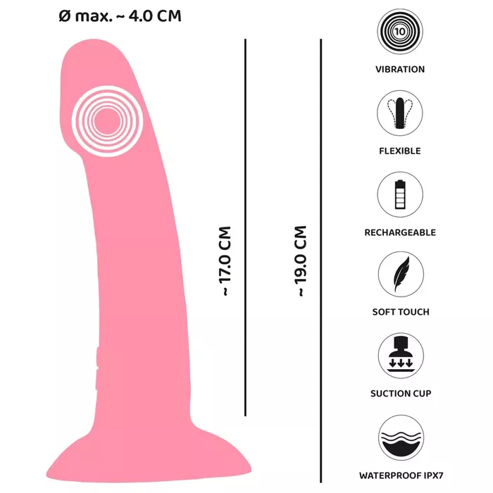 Vibrators You2Toys Heart Guy Pink — 19 cm, 10 režīmi Photo 11
