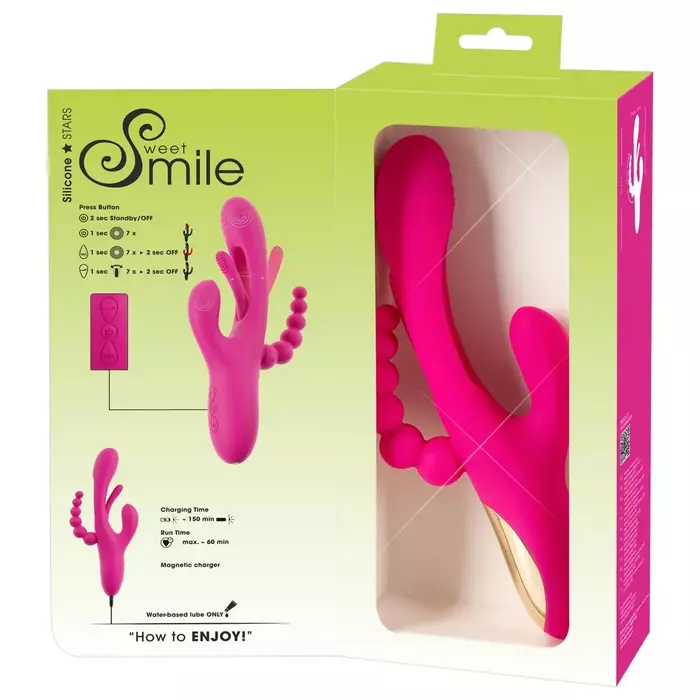 Silicone vibrator Sweet Smile Triple Vibe with Flicking Tongue Photo 16