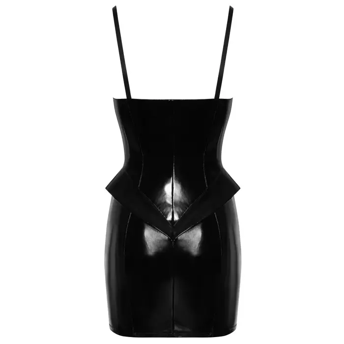 Vinyl peplum mini dress black level Dress Peplum L Photo 7