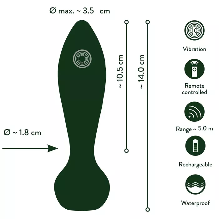 Anālā dilda Emerald Love Luxurious RC — silikons, ar tālvadību Photo 10